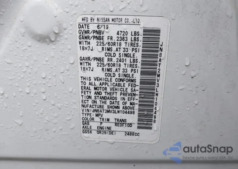 2020 Nissan Rogue Sv Intelligent Awd из США, поврежденный, VIN JN8AT2MV3LW104498